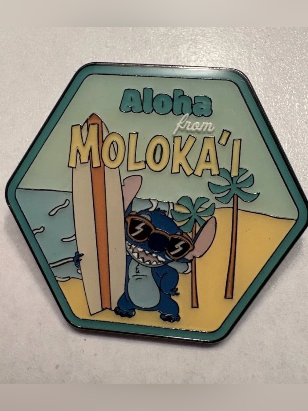 Disney Lilo & Stitch Moloka'i Surf Enamel Pin - Blue
